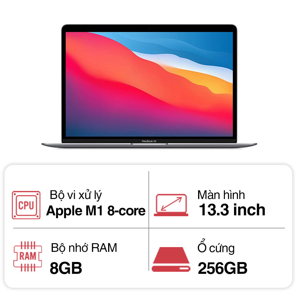 Laptop Apple Macbook Air 13.3 inch MGN63SA/A Space Grey ( Apple M1)
