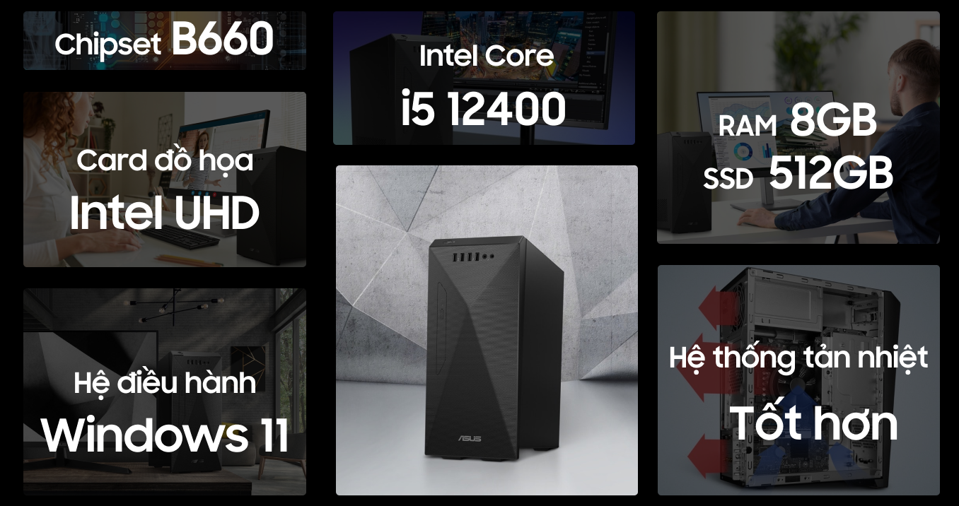 PC văn phòng ASUS S501MD-512400079W