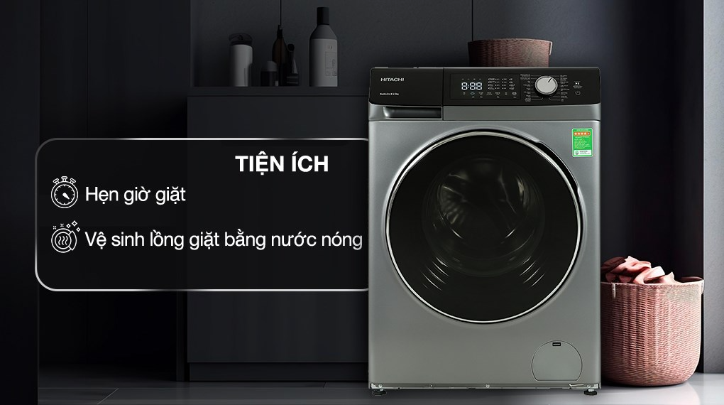 Máy giặt sấy Hitachi Inverter giặt 8.5 kg - sấy 5 kg BD-D852HVOS - Ảnh 4