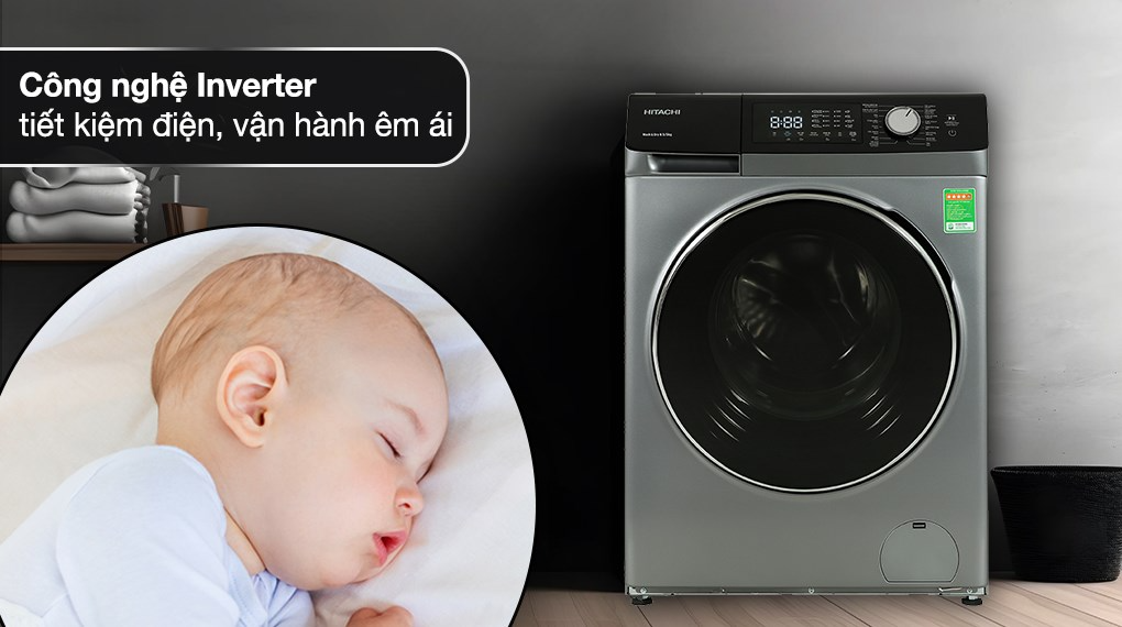 Máy giặt sấy Hitachi Inverter giặt 10.5 kg - sấy 7 kg BD-D1054HVOS - Ảnh 3