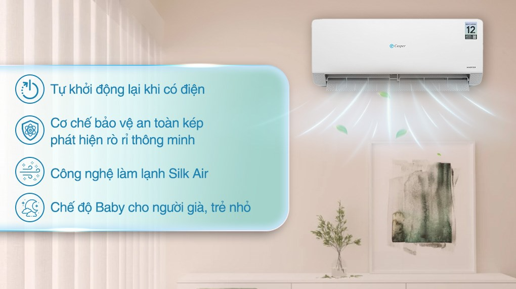Máy lạnh Casper Inverter 1.5 HP QC-12IS36 - Ảnh 2