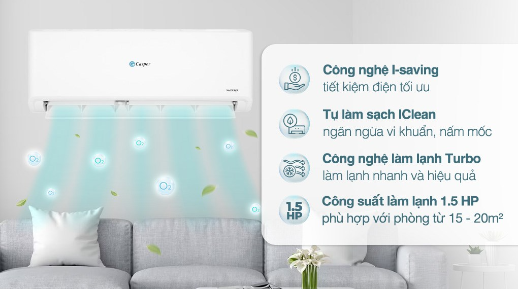 Máy lạnh Casper Inverter 1.5 HP GC-12IS35 - Ảnh 5