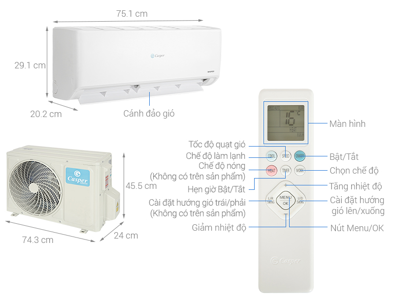 Máy lạnh Casper Inverter 1.5 HP GC-12IS35 - Ảnh 3