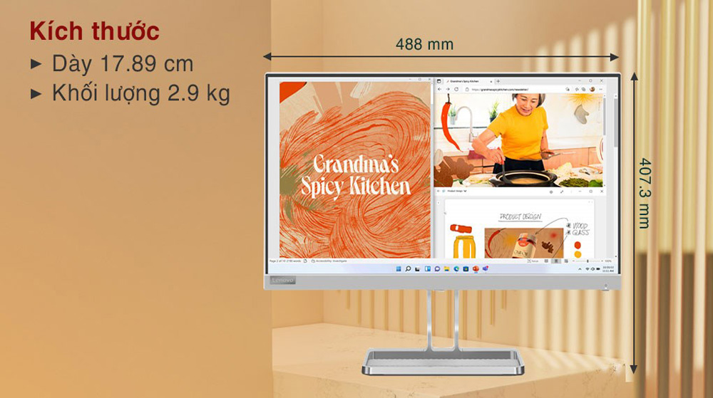 Màn Hình Lenovo L22i-40 [67AEKACBVN] (21.5 inch - FHD - IPS - 75Hz - 4ms - FreeSync - Speaker) - Ảnh 2
