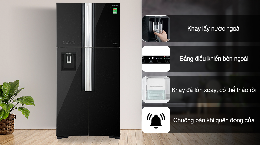Tủ lạnh Hitachi Inverter 540 lít Multi Door R-FW690PGV7 GBK - Ảnh 4