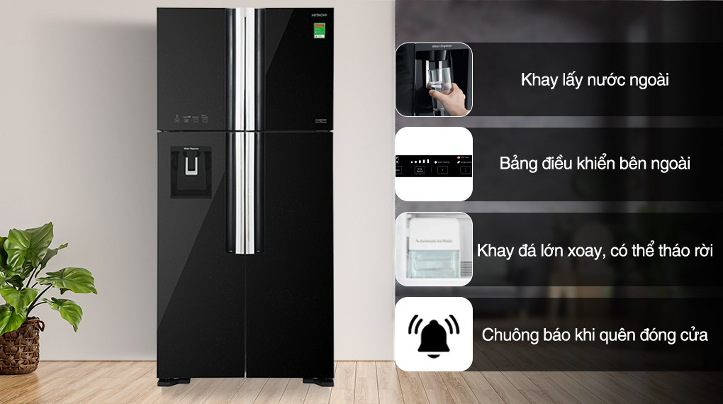 Tủ lạnh Hitachi Inverter 540 lít Multi Door R-FW690PGV7 GBK - Ảnh 2