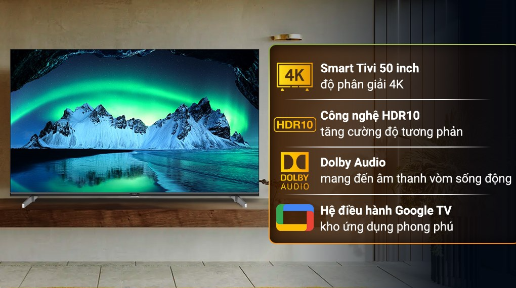 Android Tivi Aqua 4K 50 inch AQT50K800UG - Ảnh 5